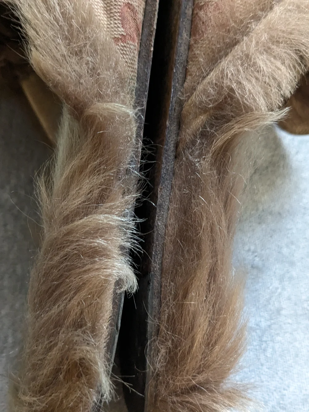 Gucci Beige GG Canvas Fur-Lined Horsebit Mules Men's 11.5 Monogram Logo